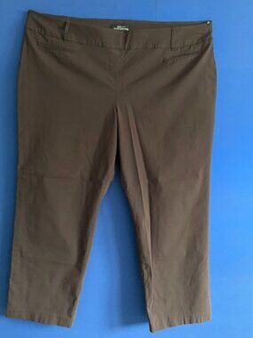 Penningtons Savvy Brown Straight Leg Petite Plus Pant - Size 24P